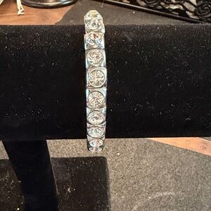 Cache Silver Bracelet with Clear Stones